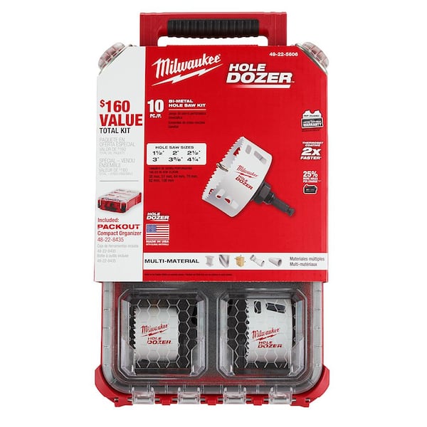 Milwaukee 49-22-5606-48-32-4082 Hole Dozer Bi-Metal General Purpose Hole Saw Set and SHOCKWAVE Driver Bit Set with PACKOUT Cases (110-Piece) - 3