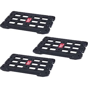 Packout 18 in. Black Resin Wall and Floor Mounting Plate for Storage (3-Pack)