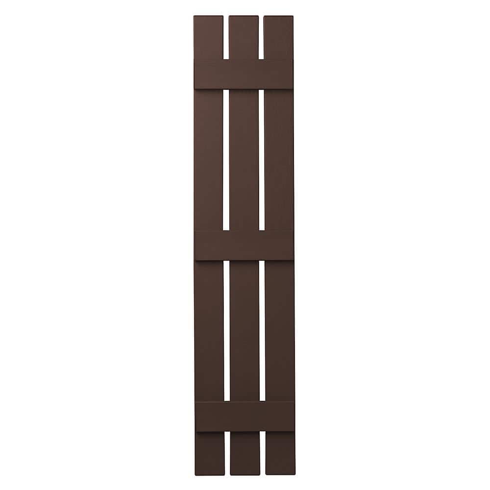 13 in. x 55 in. Polypropylene 3-Board Open Board and Batten Shutters Pair in Terra Brown price history on PriceWatchPro