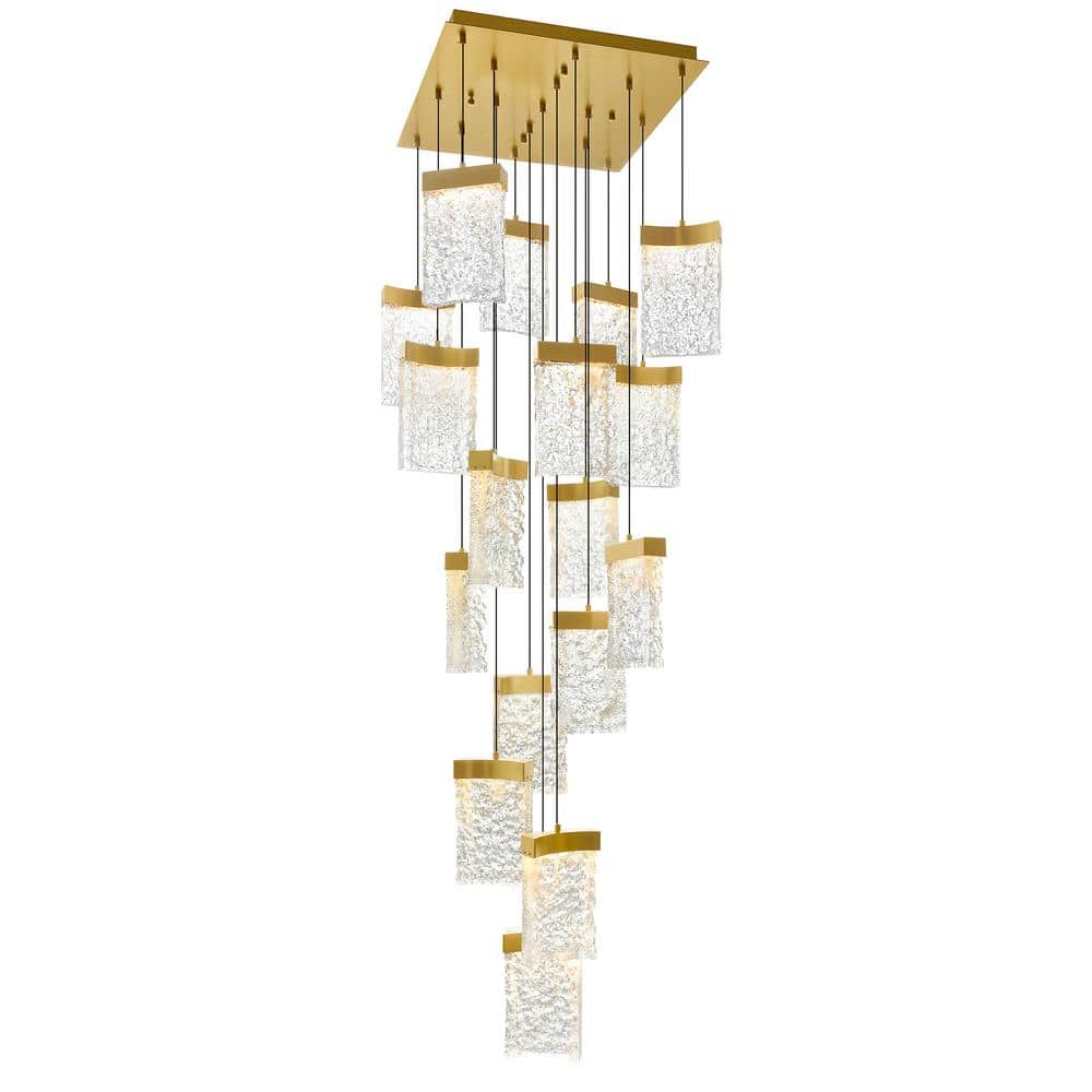 Lava 17-Light Integrated LED Brass Chandelier price history on PriceWatchPro