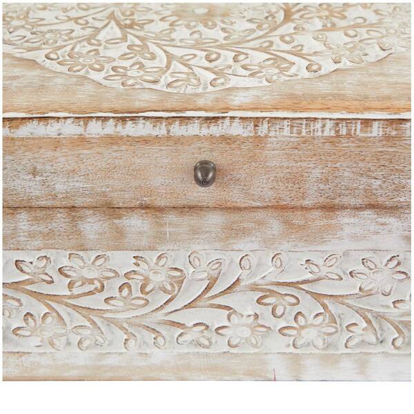  Deco 79 Farmhouse Wood Rectangle Box, Set of 2 10, 8W, White  : Home & Kitchen