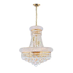Empire 8 Light Down Chandelier With Gold Finish