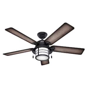 Key Biscayne 54 in. Indoor/Outdoor Weathered Zinc Gray Ceiling Fan with Light Kit