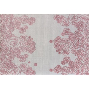 Vera White Floral 2 ft. x 4 ft. Area Rug