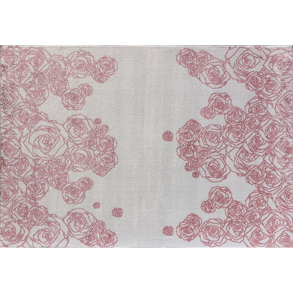 Elizabeth Sutton Vera White Floral 2 ft. x 4 ft. Area Rug