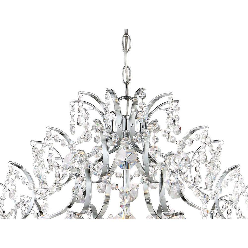 Eleganza Chrome 8-Light Chandelier with Clear Crystal Accents