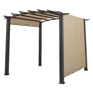Riplock 350 Replacement Canopy in Beige for Arched Pergola with Side Sliding Track Canopy System