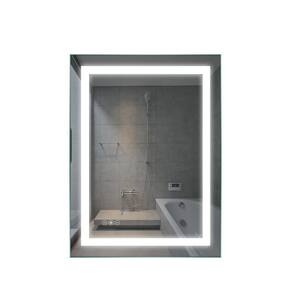 Foyil 32 in. W x 24 in. H Large Frameless Rectangular Wall-Mount Anti-Fog LED Light Bathroom Vanity Mirror