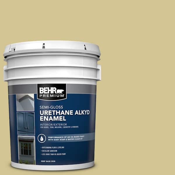 BEHR PREMIUM 5 gal. #M310-4 Almondine Urethane Alkyd Semi-Gloss Enamel Interior/Exterior Paint