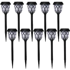 Solar 6 Lumens Black Integrated LED Path Light with Textured Plastic Lens (10-Pack); Weather/Rust Resistant