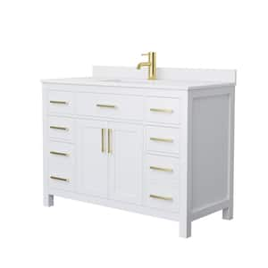 Beckett 48 in. W x 22 in. D x 35 in. H Single Sink Bathroom Vanity in White with White Cultured Marble Top