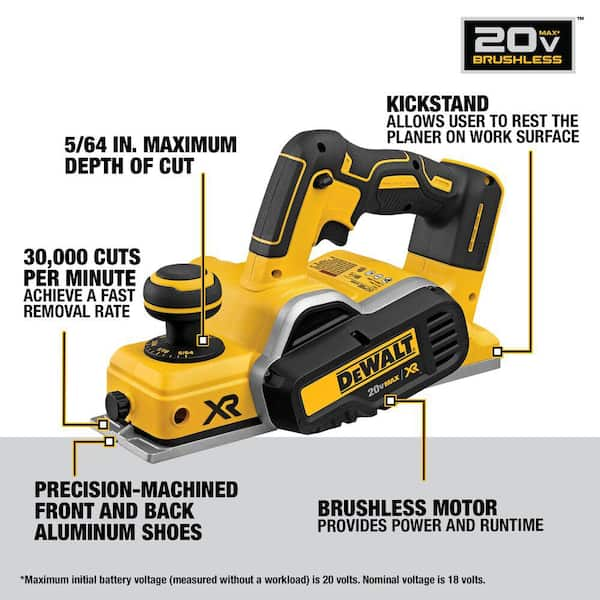 20V MAX XR Cordless Brushless 3-1/4 in. Planer (Tool Only)