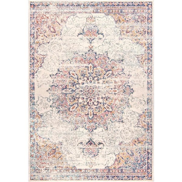 nuLOOM Leola Vintage Medallion Orange 8 ft. x 10 ft. Area Rug