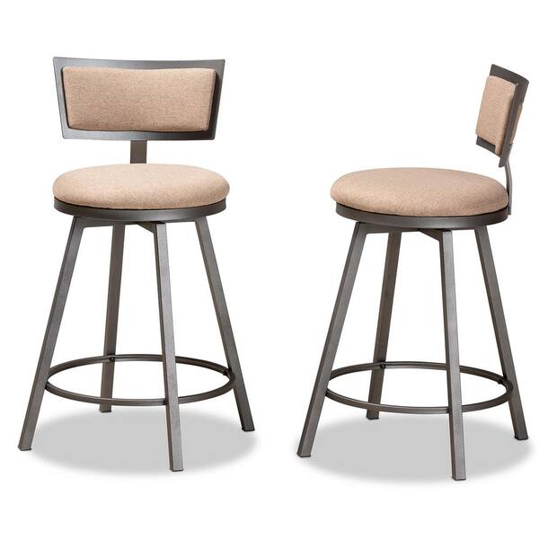 Baxton Studio Danson 35 7 In Light, Counter Height Bar Stools Without Backs