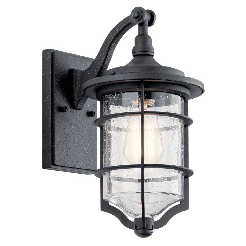 Royal Marine 13.25 in. 1-Light Distressed Black Outdoor Hardwired Wall Lantern Sconce with No Bulbs Included (1-Pack) price history on PriceWatchPro
