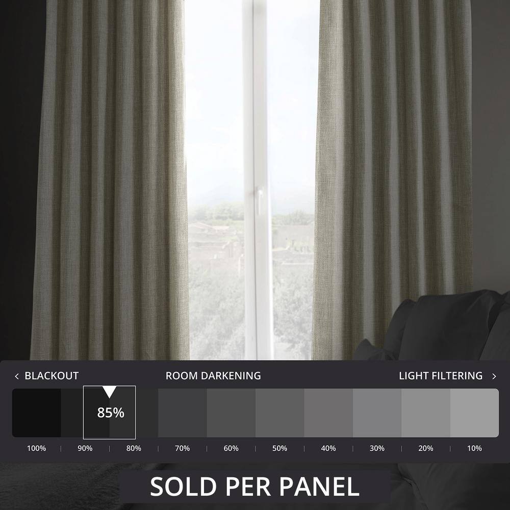 Oatmeal Faux Linen Room Darkening Drape Panel, 50W X 96L