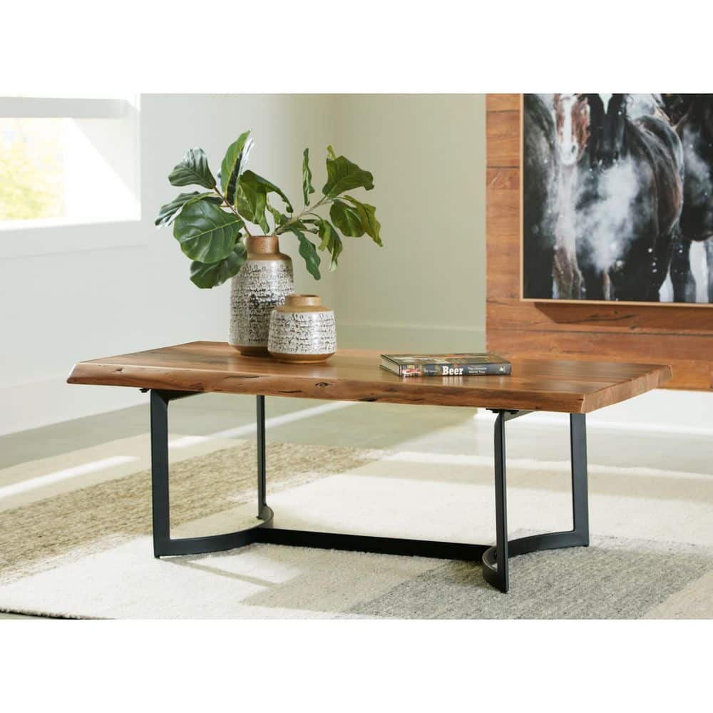 Fortmaine 51 in. Brown Rectangle Wood Coffee Table