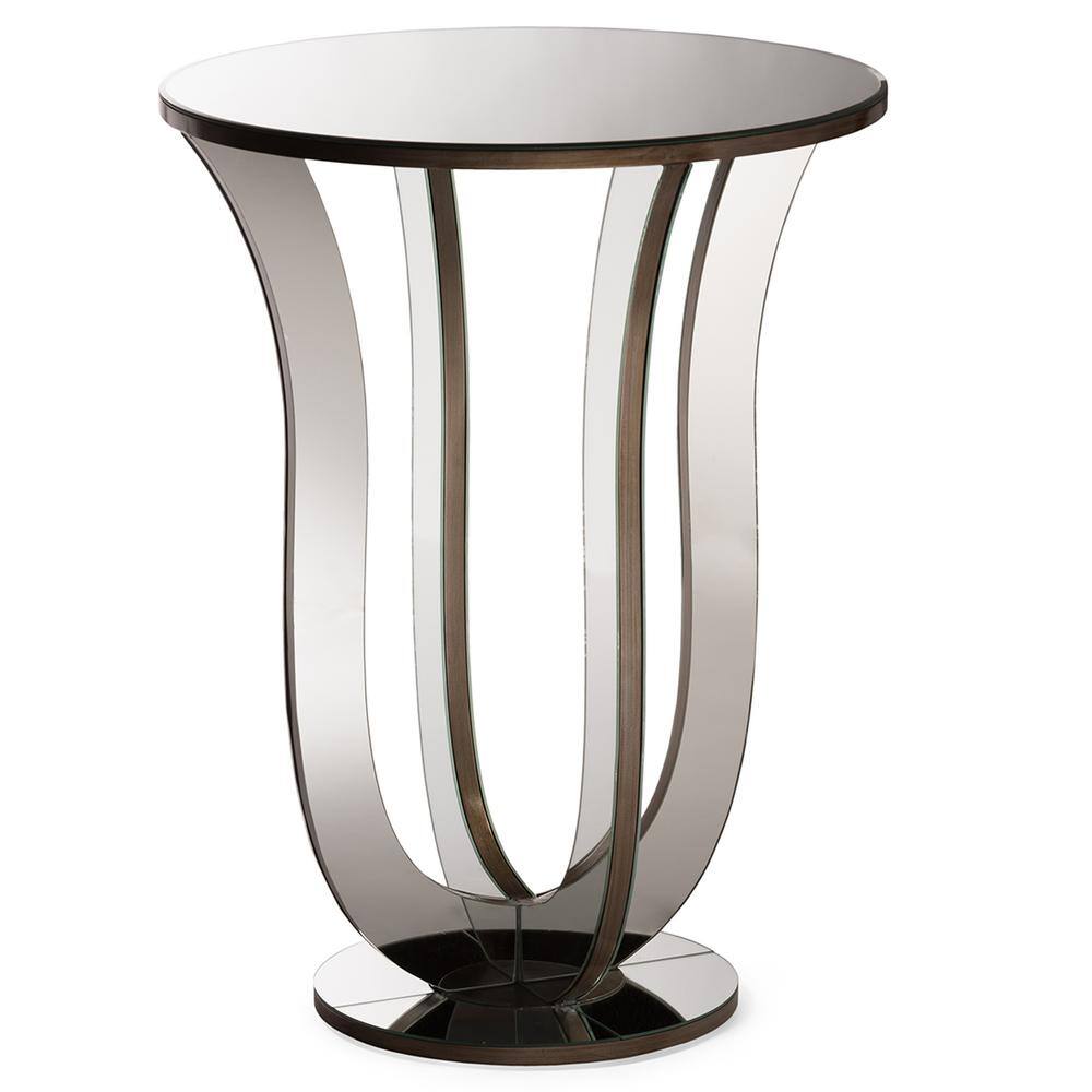 Kylie Glam Silver Metallic Finished End Table - thumbnail 5