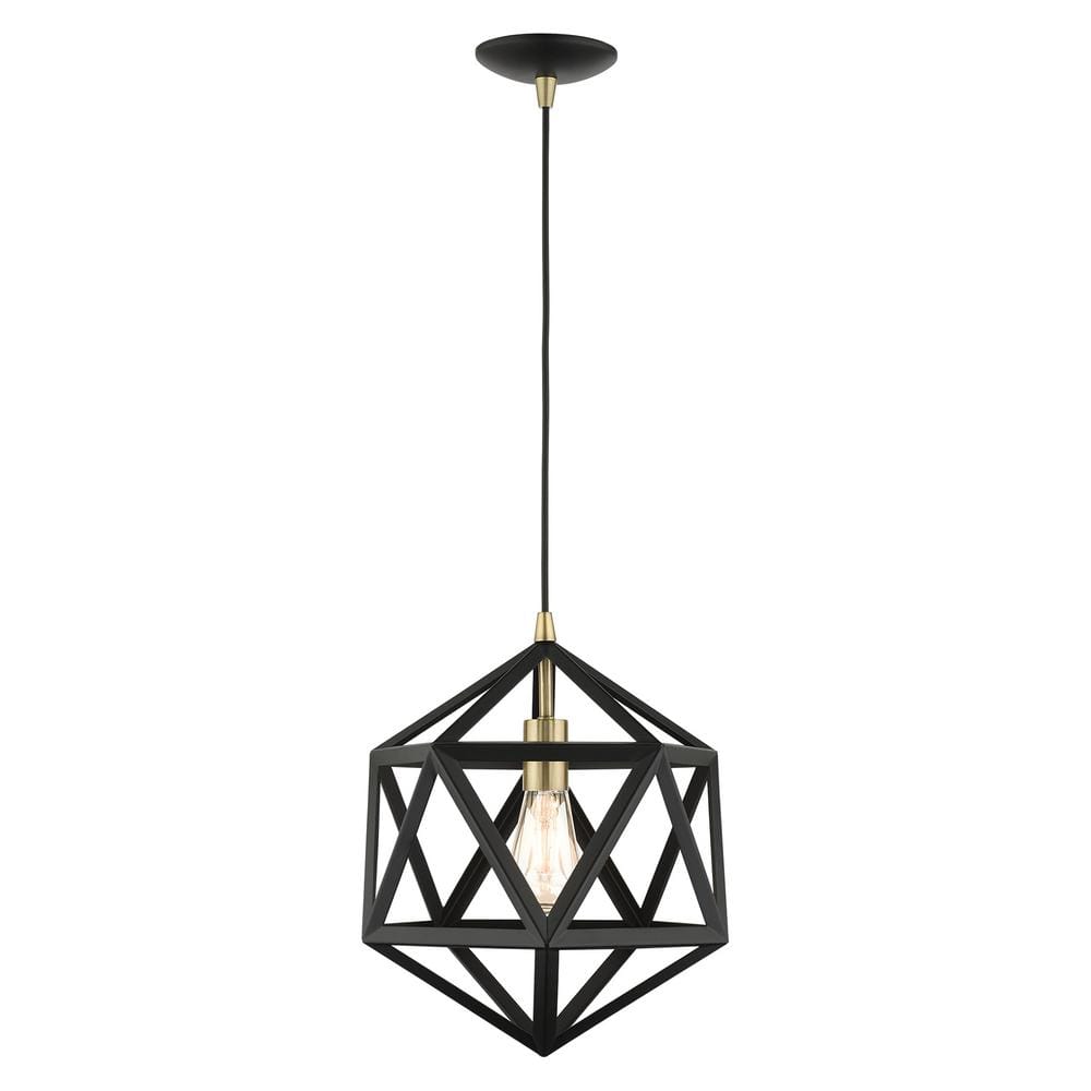 Hassinger 1-Light Textured Black Island Pendant price history on PriceWatchPro