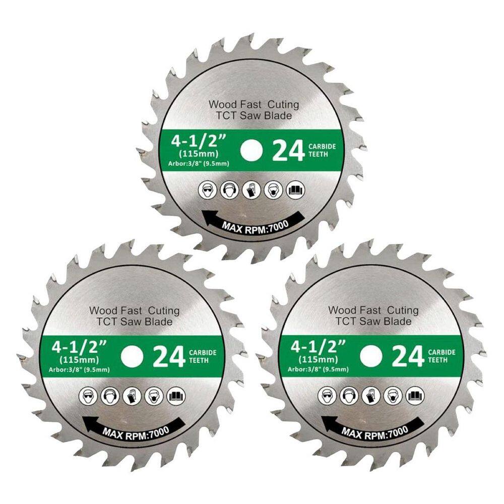 4.5 in. 24-Tooth Wood Plastic Composite Cutting Alloy Steel Carbide Circular Saw Blade (3-Pack) price history on PriceWatchPro