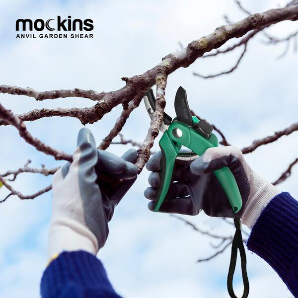 Mockins Garden Scissors Red ANVIL Pruning Shears Stainless Steel 8 mm Cutting 