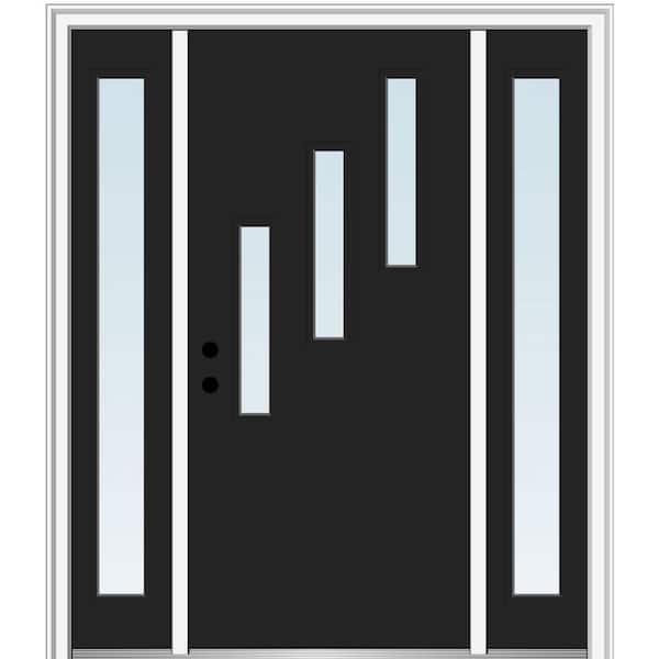 MMI Door 68.5 in. x 81.75 in. Davina Right-Hand Inswing 3-Lite Clear Low-E Painted Steel Prehung Front Door with Sidelites