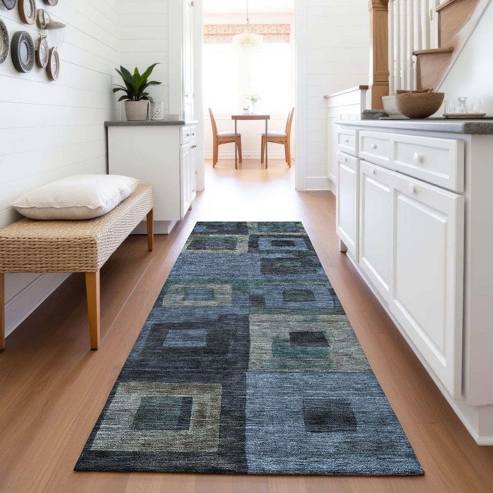 Mayfield Premium Machine Washable Abstract AMF1142 Blue 2 ft. 3 in. x 7 ft. 6 in. Runner Rug price history on PriceWatchPro