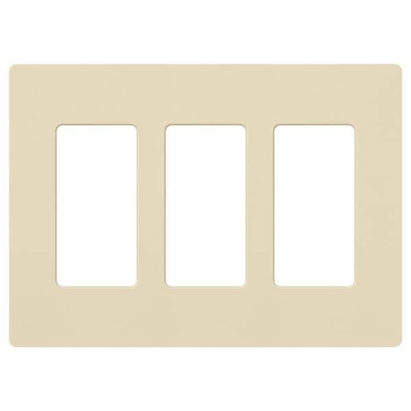 Lutron Claro 3 Gang Wall Plate for Decorator/Rocker Switches, Satin, Sand (SC-3-SD) (1-Pack)