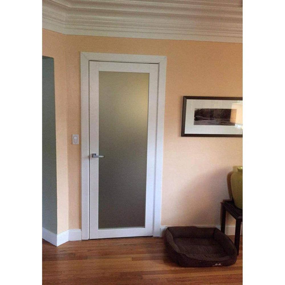 24 x 84 White Pine Frosted Glass Pantry Door