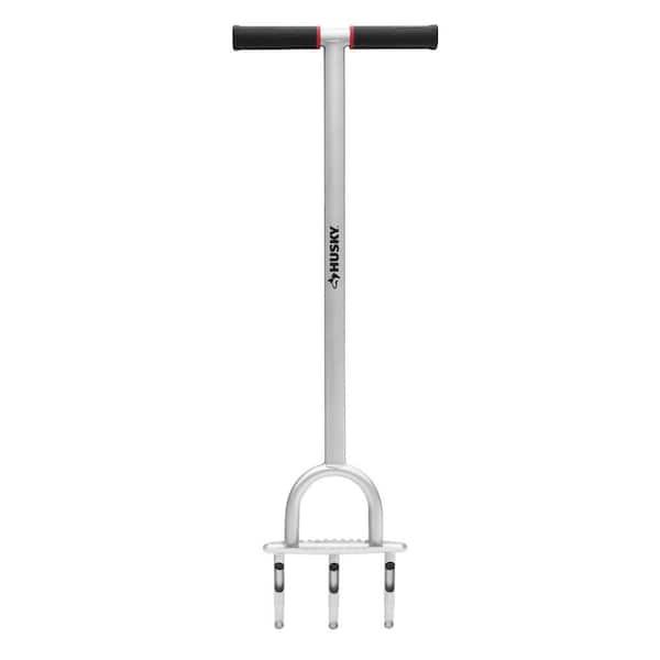 41 in. Manual Lawn Aerator with 3-Prongs and Large Stepper, Heavy-Duty Garden Lawn Aerator Tool