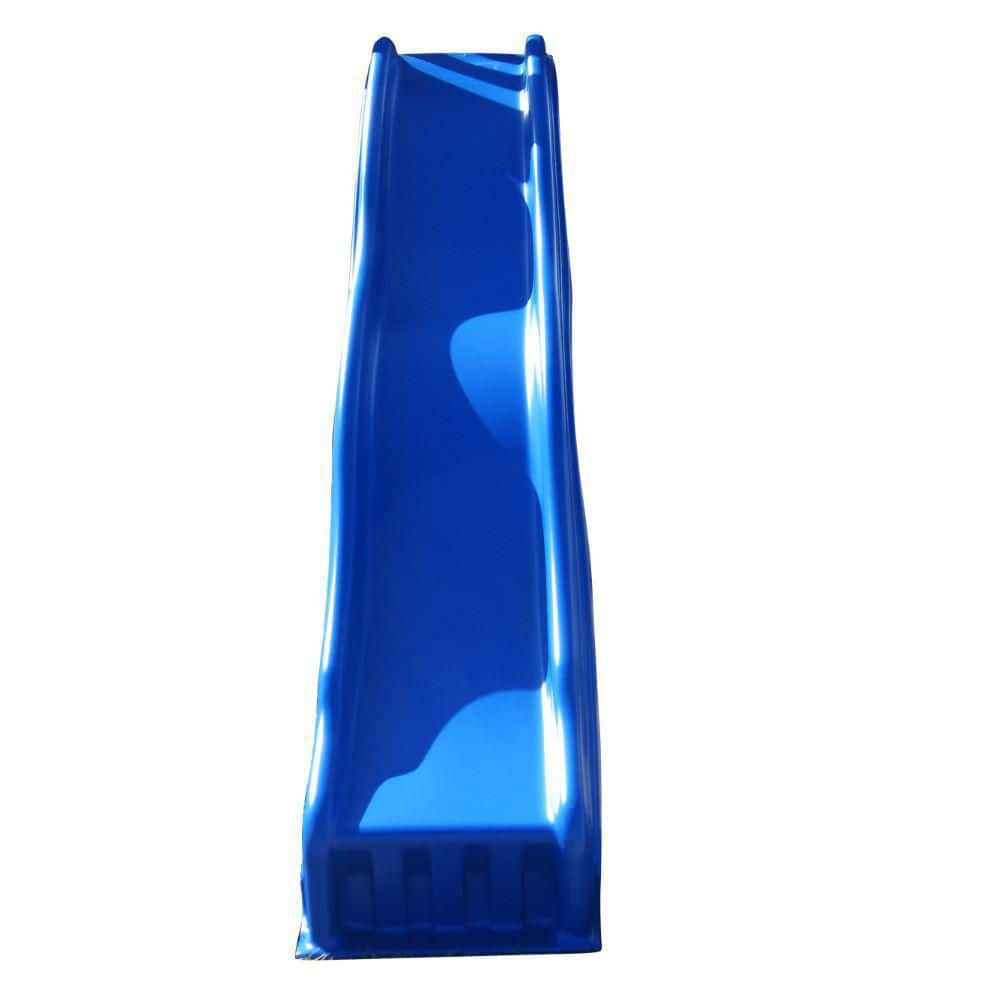 Blue 90-Inch Molded Plastic Wave Slide