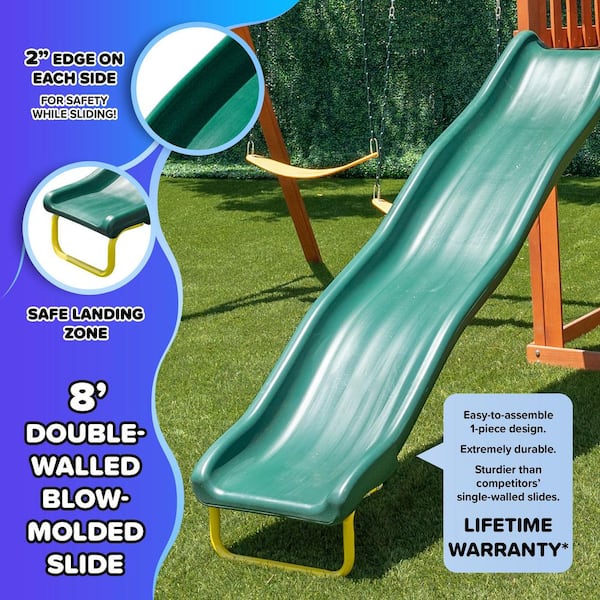 SPORTSPOWER Sherwood Wood Swing Set with Slide WP-746 - The Home Depot