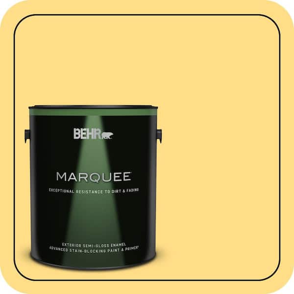 BEHR MARQUEE 1 gal. #330B-5 Yellow Corn Semi-Gloss Enamel Exterior Paint & Primer