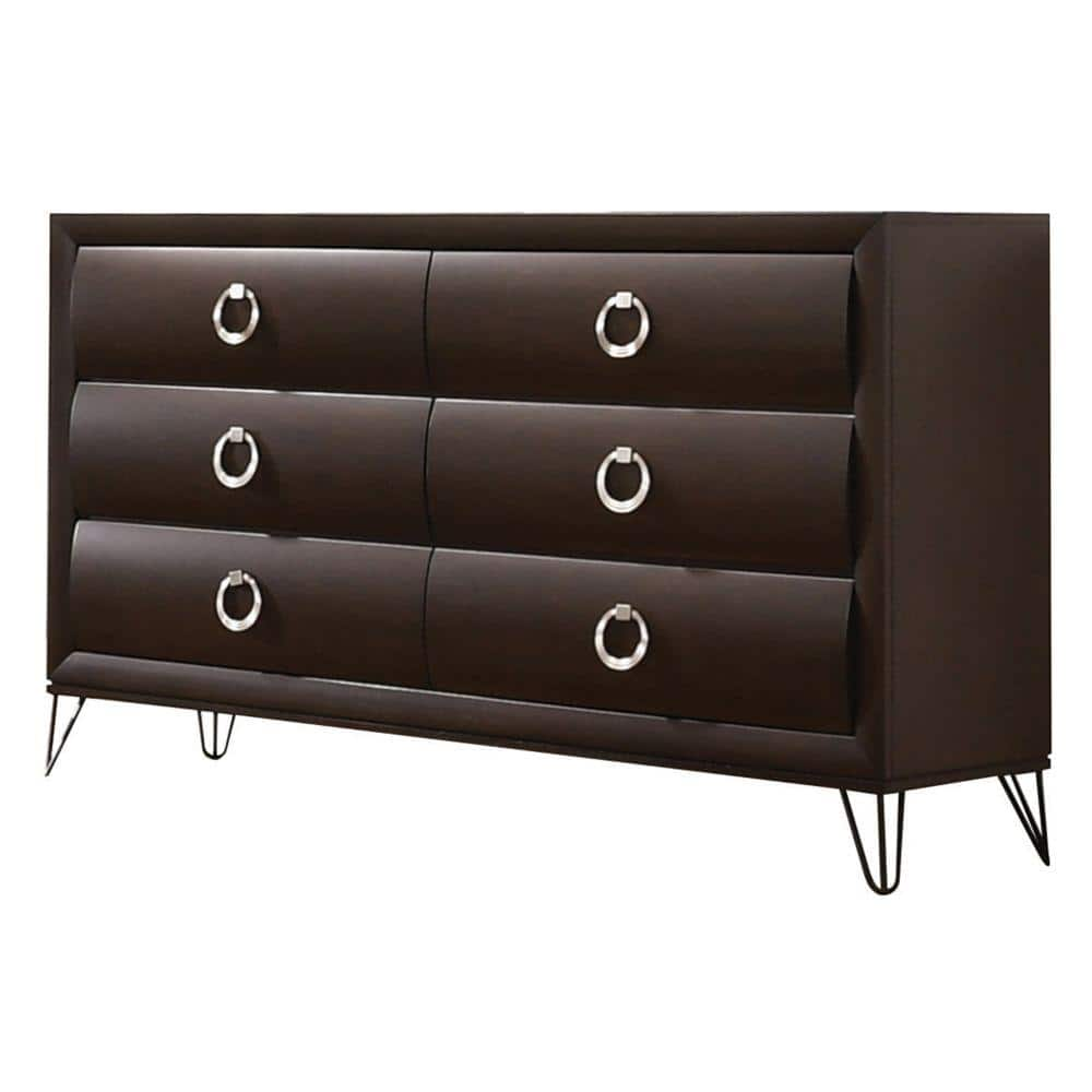 Benjara 63 In. Brown 6-Drawer Wooden Dresser Without Mirror BM218512 ...