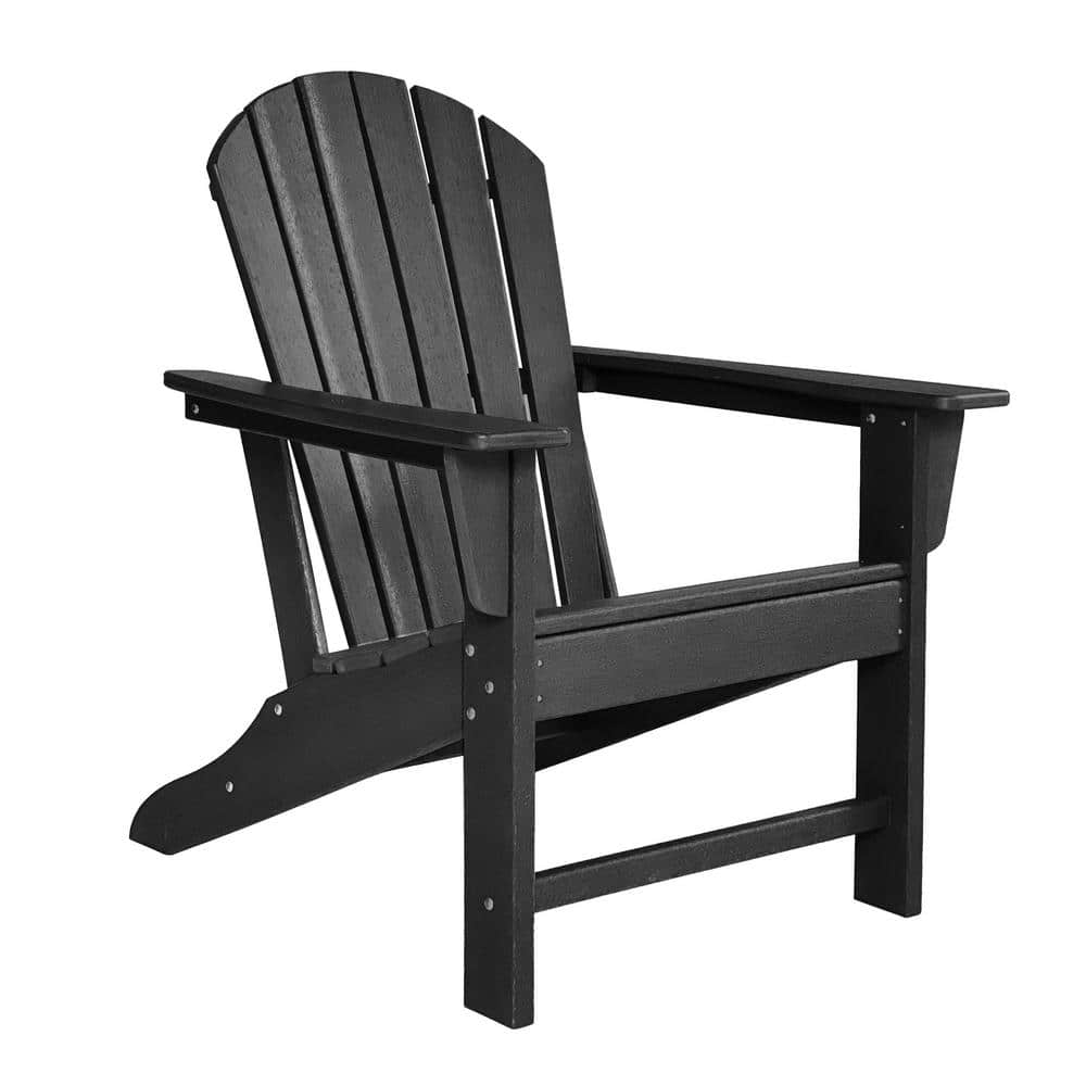 Black Plastic Outdoor Adirondack Chair