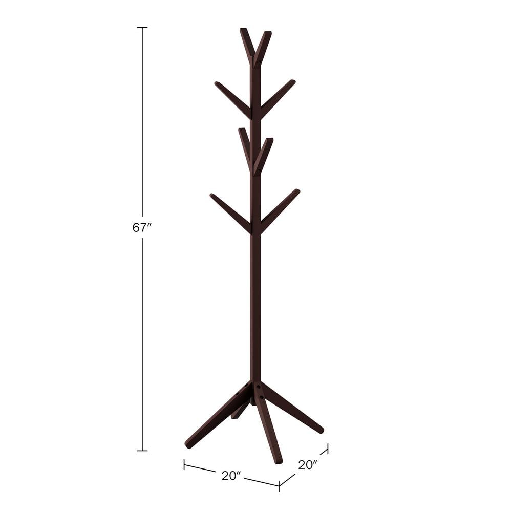 Lavish Home Freestanding 8-arm Coat Rack Stand with Modern Finish, Espresso