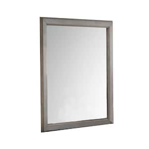 Louis Philippe III 36 in. W x 38 in. H Rectangle Framed Wood Antique Gray Modern Dresser Mirror