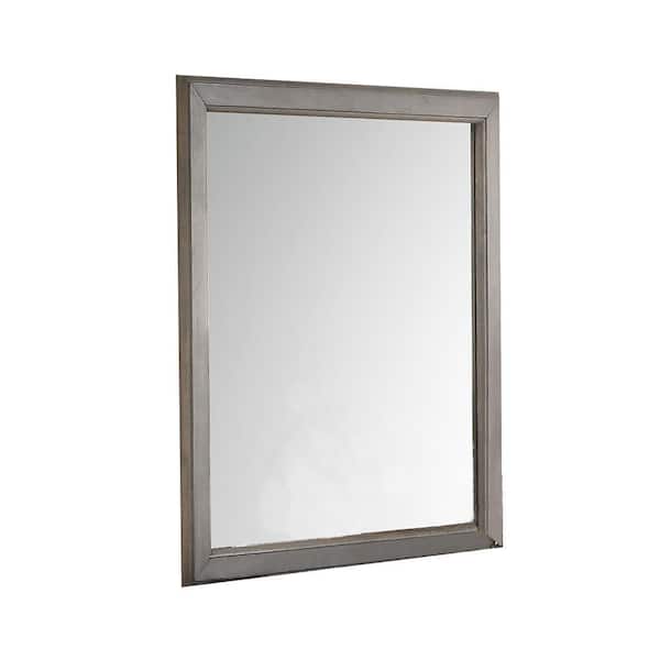 Acme Furniture Louis Philippe III 36 in. W x 38 in. H Rectangle Framed Wood Antique Gray Modern Dresser Mirror