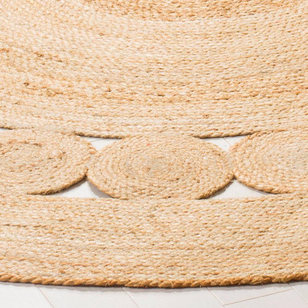 Handmade Natural Jute Round Rug with Intricate Design