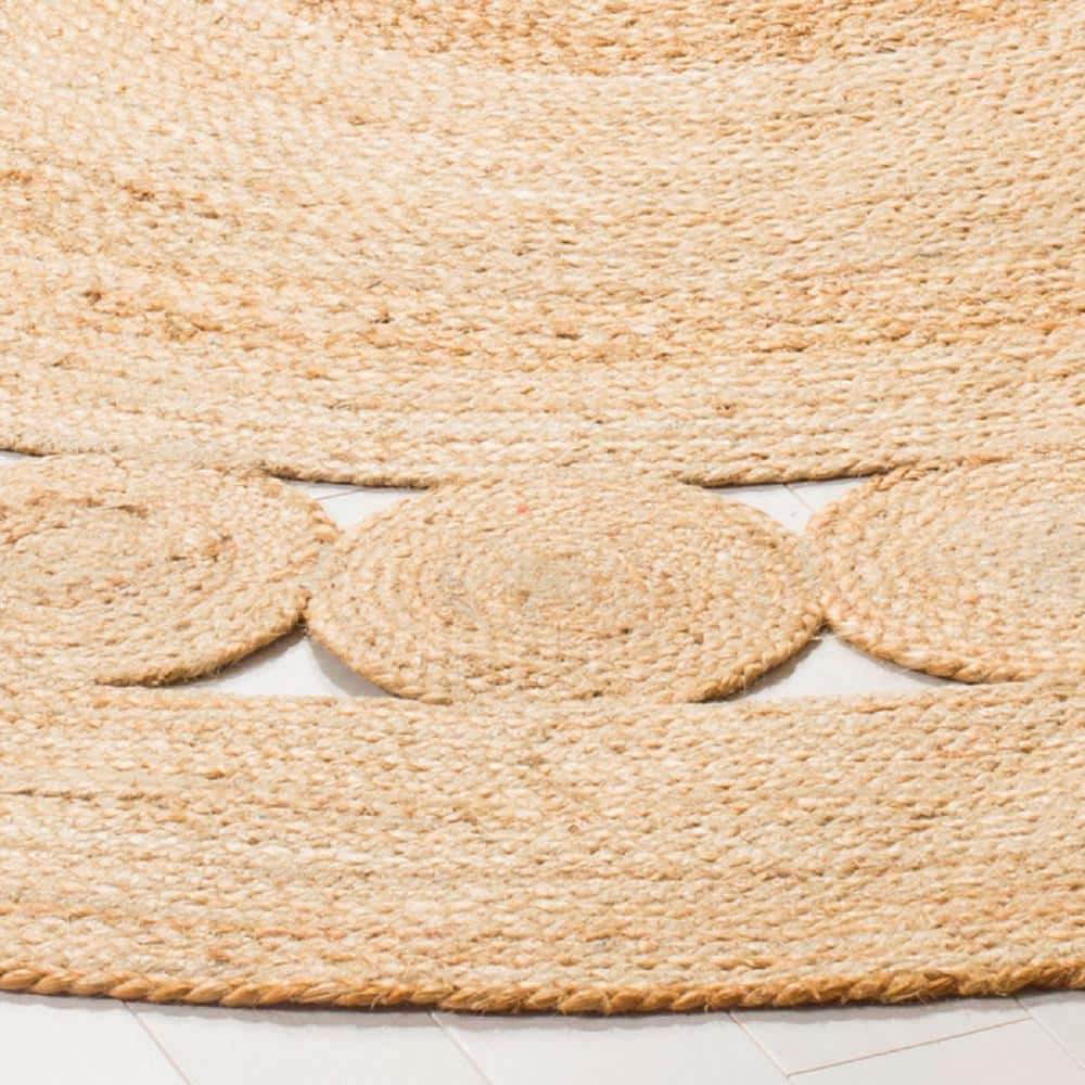 Hand-Knotted Artisan Jute 9' Round Rug in Natural Tone