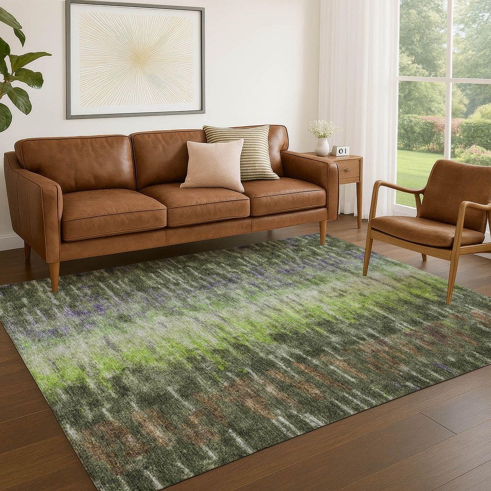 Chantille Machine Washable Indoor/Outdoor Abstract ACN2318 Olive 3 ft. x 4 ft. Area Rug price history on PriceWatchPro