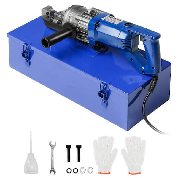 KIWDZFU Portable Hydraulic Electric Rebar Cutter 900 W 110V Cuts 3/20 in. to 5/8 in. Adjustable Blades Fast 3 Sec Cutting Time