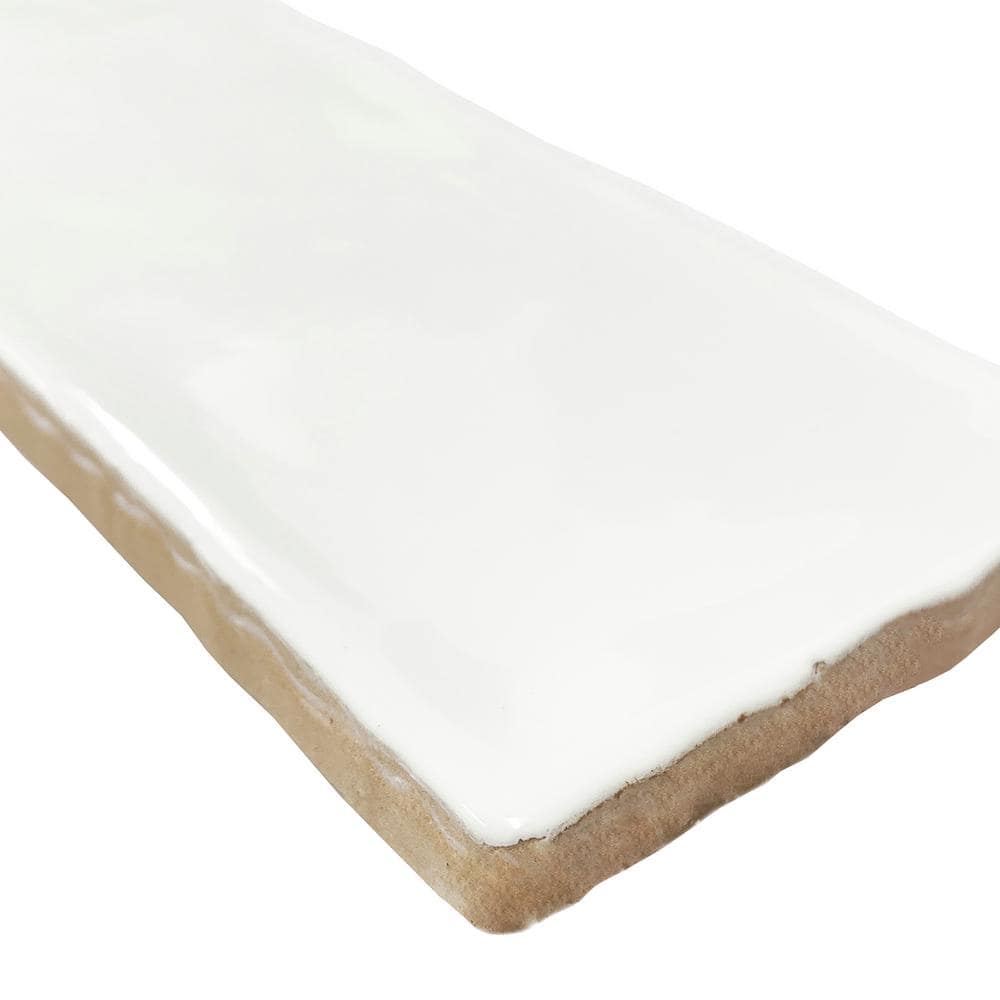White Glossy 3x12 Rectified Ceramic Wall and Floor Tile