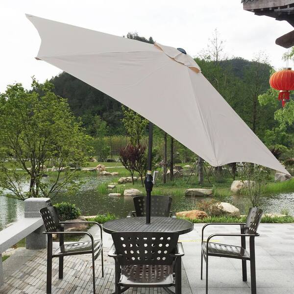 white solar umbrella