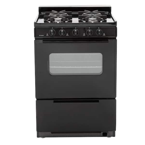 Unbranded 24 in. 2.97 cu. ft. Battery Ignition Gas Range in Black