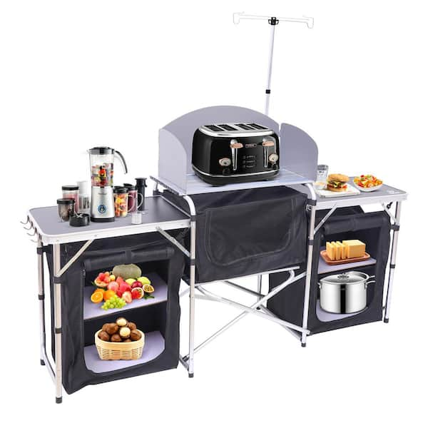 NICE C Camping Kitchen Station, Camping Table, Folding Table, with ...