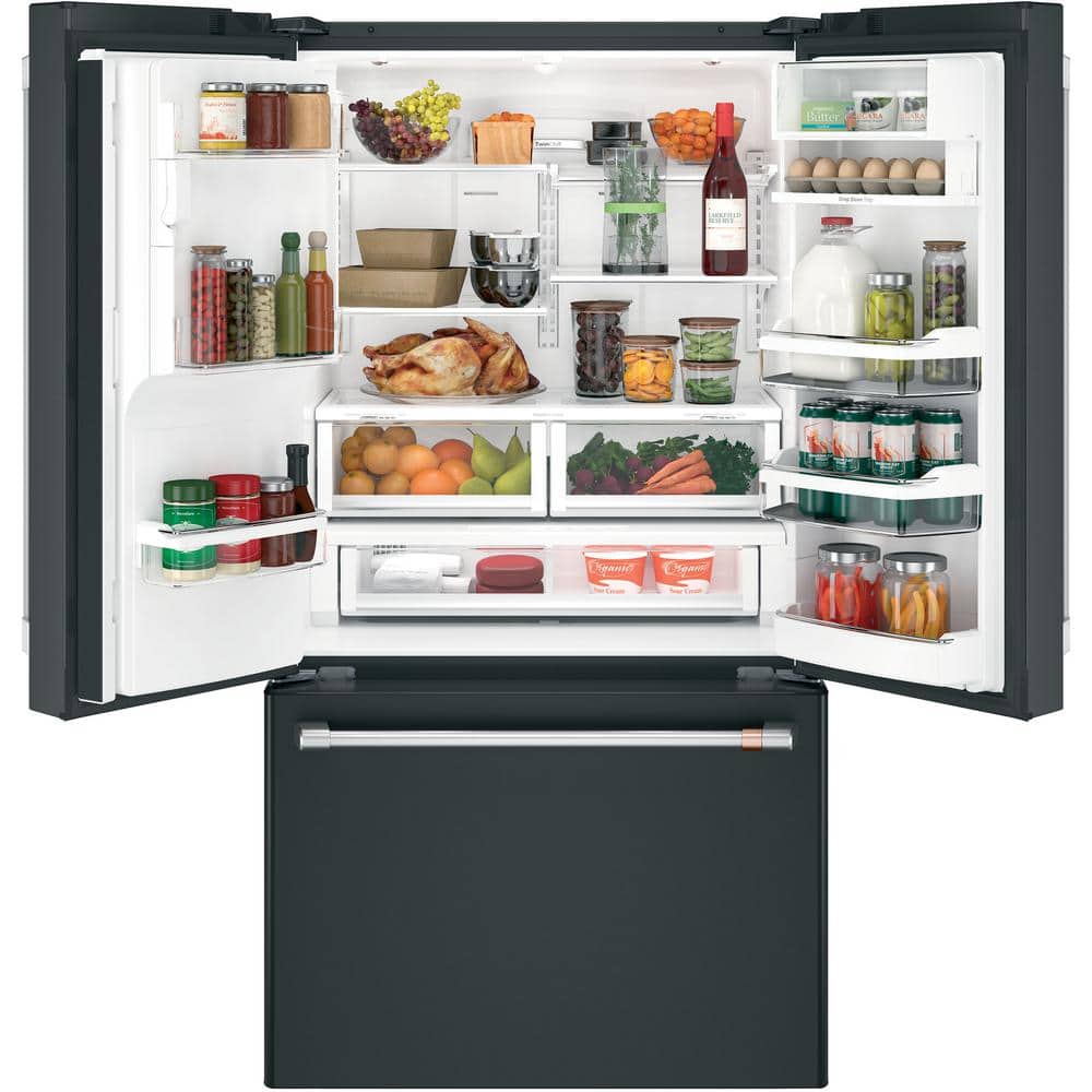 Matte Black Smart French Door Refrigerator with Hot Water Dispenser