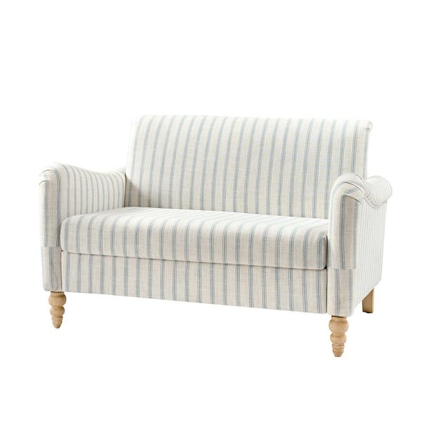 JAYDEN CREATION Ahlea Blue 51 in. W Farmhouse 2 Seats