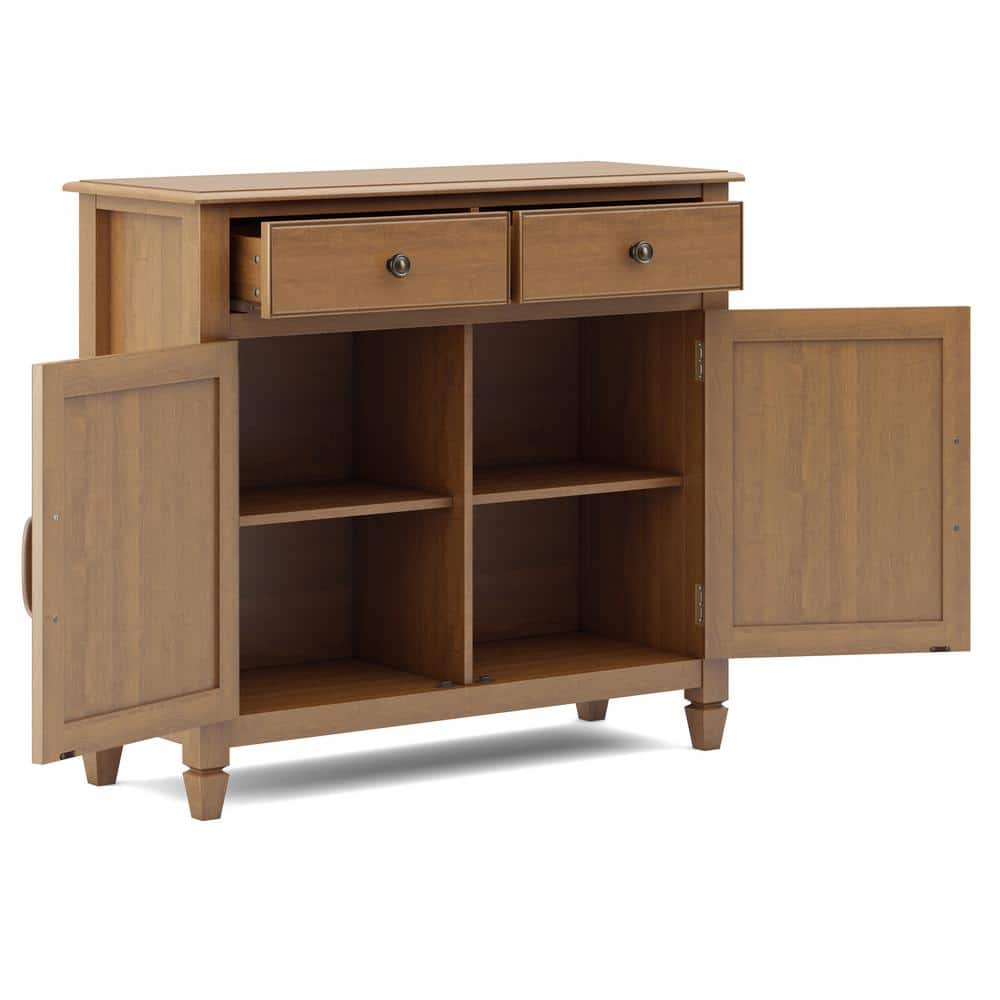 Light Golden Brown Pinewood Freestanding Accent Cabinet