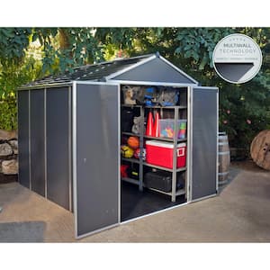 Rubicon 6 ft. W x 10 ft. D Dark Gray Plastic Garden Storage Shed (60.5 sq. ft.)